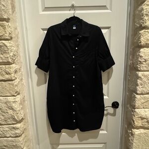 Old Navy Black Casual Button Down Dress
